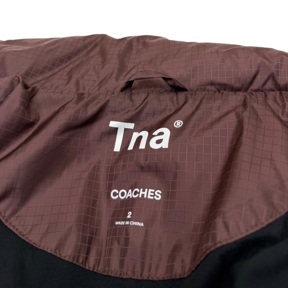 Aritzia TNA Coaches Long Jacket in Ripstop Twill Fabric Brown  - Picture 8 of 16